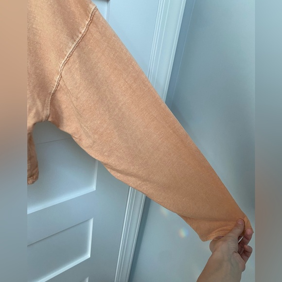 Free People oversized Long Sleeve Cropped Tee in Chai Latte color - Picture 6 of 8